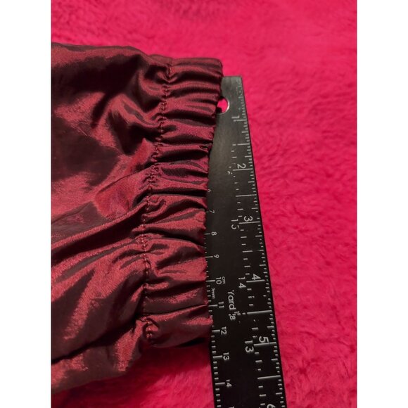 On Your Mark Petites Maroon Vintage Lined Windpants Women's Size PS Zip Hems - Picture 9 of 9
